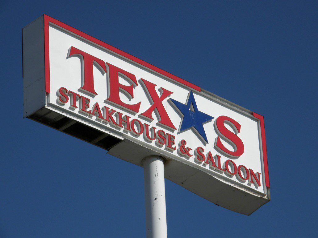 Broken Texas Steakhouse Outdoor Electric Sign