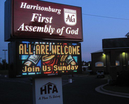 Harrisonburg First Assembly of God Electric Sign